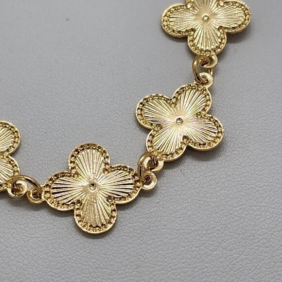 Brand New Brazilian 18k Gold Filled 8 Clover Bracelet - Picture 2 of 5